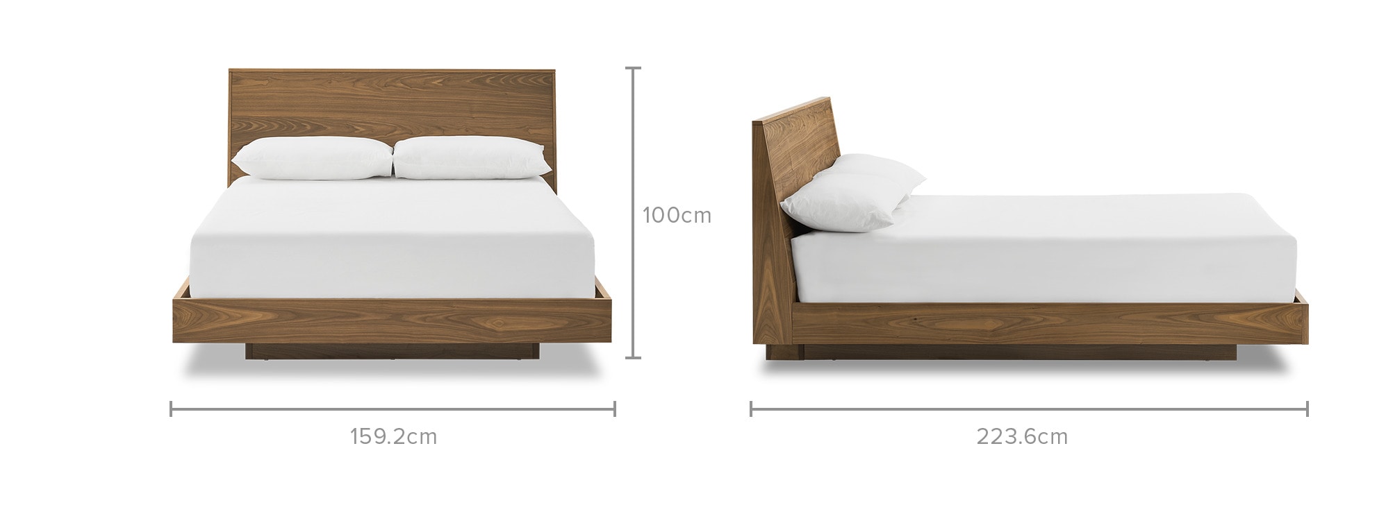 Joseph Bed, Walnut, Queen Castlery Australia